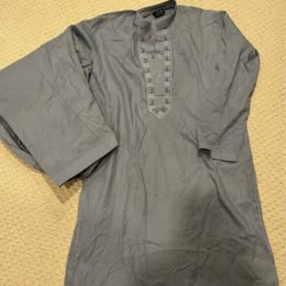 Gently used super soft Boys blue grey Kurta and shalwar set - Picture 1 of 3